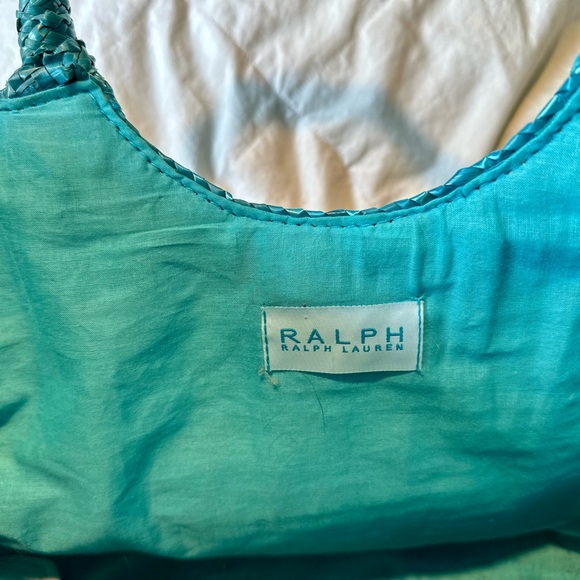 Straw summer bag by Ralph Lauren, with decorative tie. Smoke free home. EUC - Picture 3 of 5